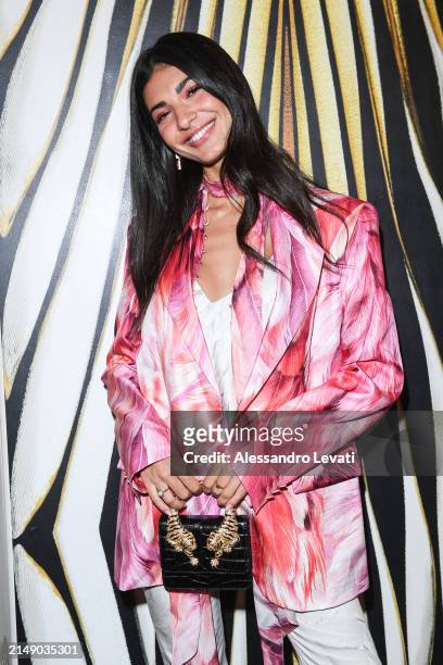 Elisa Maino attends the "Ray Of Gold" Home Collection presentation cocktail at Condé Nast Bistrot on April 17, 2024 in Milan, Italy.