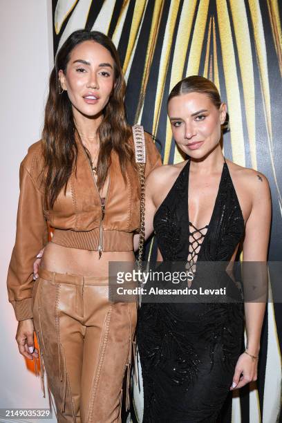 Tamara Kalinic and Veronica Ferraro attend the "Ray Of Gold" Home Collection presentation cocktail at Condé Nast Bistrot on April 17, 2024 in Milan,...