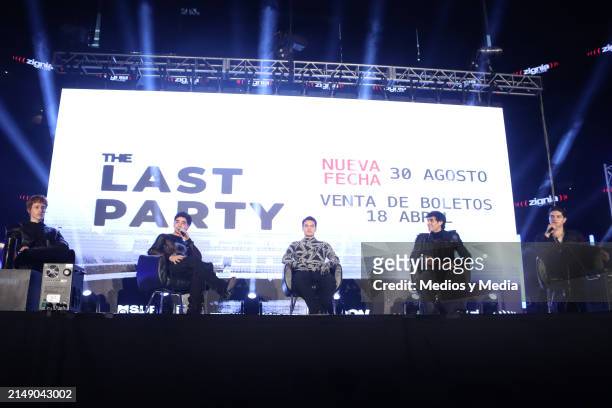 Alonso Villalpando, Jos Canela, Bryan Mouque, Alan Navarro and Freddy Leyva of CD9 attend a press conference at Arena Ciudad de México on April 17,...