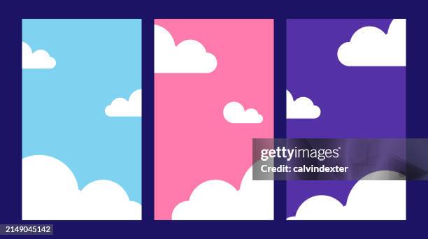blue sky backgrounds - cloudy stock illustrations
