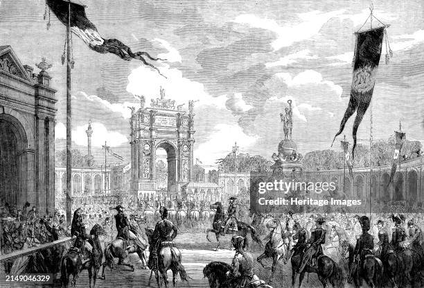 Opening of the Boulevard du Prince Eugène at Paris, by the Emperor, 1862. '...the whole length of the via nova was ornamented with Venetian masts...