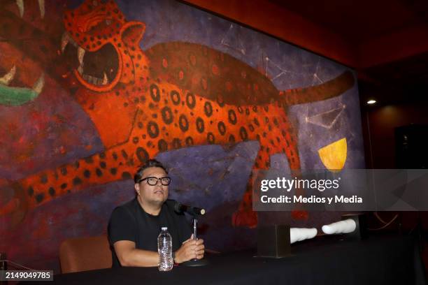 Rivelino poses for a photo at the presentation of the new sculpture 'Tú' at Museo de Antropologia on April 17, 2024 in Mexico City, Mexico.