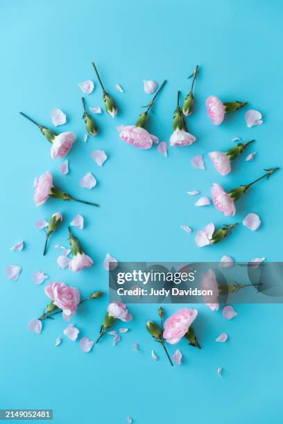 cute round floral frame border - small-bunch-of-flowers stock pictures, royalty-free photos & images