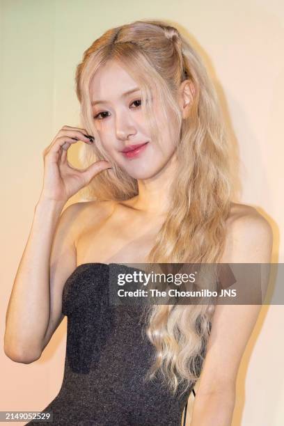 April 15: Rosé of BLACKPINK attends RIMOWA's Mint & Papaya Collection launching event at SFACTORY in Seongdong-gu on April 15, 2024 in Seoul, South...