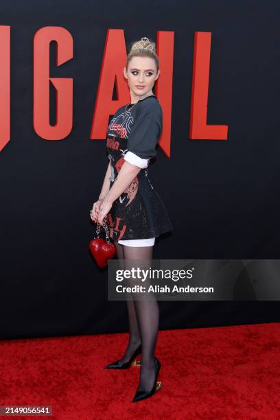 Kathryn Newton attends the Los Angeles premiere of Universal Pictures "Abigail" at Regency Village Theatre on April 17, 2024 in Los Angeles,...