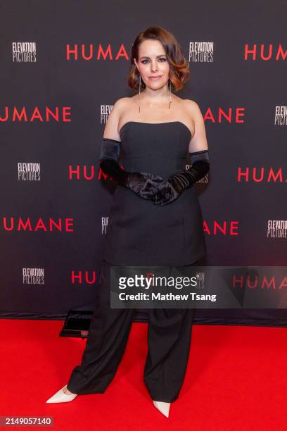 Emily Hampshire attends the World Premiere of "Humane" at Cineplex Cinemas Varsity and VIP on April 17, 2024 in Toronto, Ontario.