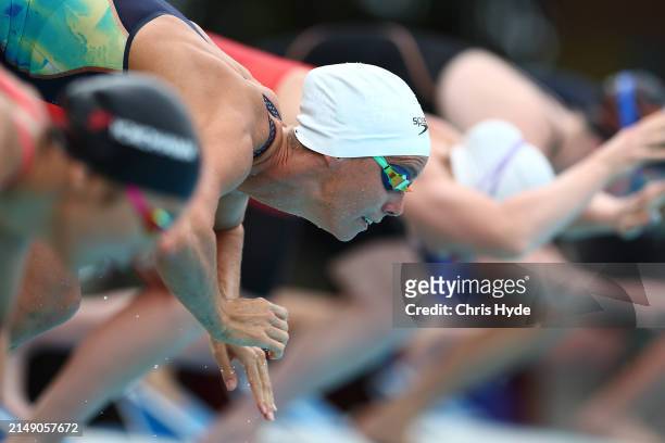 Emma McKeon competes in the Women’s 50m Freestyle Heats during the 2024 Australian Open Swimming Championships at Gold Coast Aquatic Centre on April...