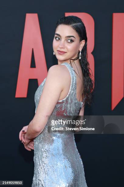Melissa Barrera attends the Los Angeles premiere of Universal Pictures "Abigail" at Regency Village Theatre on April 17, 2024 in Los Angeles,...