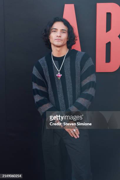 Brandon Perea attends the Los Angeles premiere of Universal Pictures "Abigail" at Regency Village Theatre on April 17, 2024 in Los Angeles,...