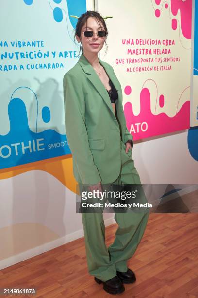 Dhasia Wezka poses for a photo during the 'Creamilandia' Opening at colonia Juarez on April 17, 2024 in Mexico City, Mexico.