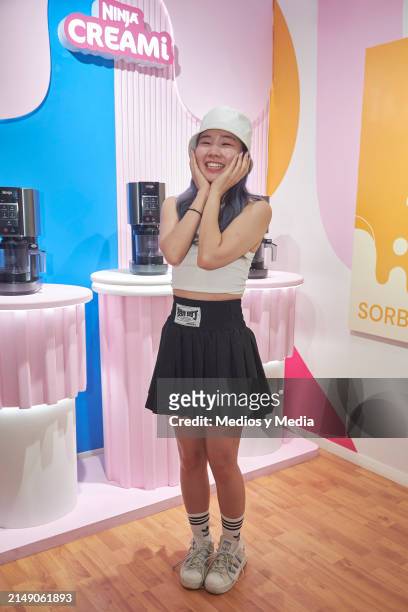 Sujin Kim 'Chinguamiga' poses for a photo during the 'Creamilandia' Opening at colonia Juarez on April 17, 2024 in Mexico City, Mexico.
