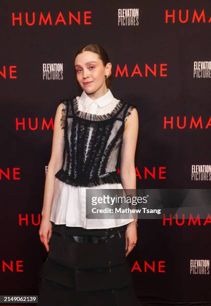 Alanna Bale attends the World Premiere of "Humane" at Cineplex Cinemas Varsity and VIP on April 17, 2024 in Toronto, Ontario.