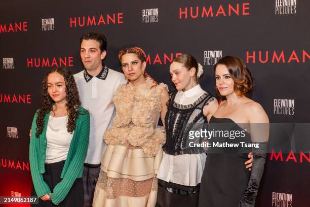 Sirena Gulamgaus, Jay Baruchel, Caitlin Cronenberg, Alanna Bale, and Emily Hampshire attend the World Premiere of "Humane" at Cineplex Cinemas...