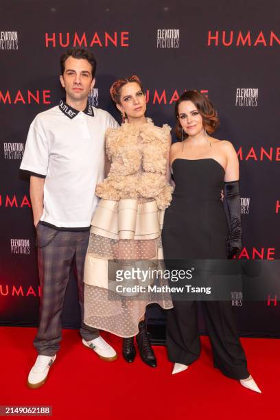 Jay Baruchel, Caitlin Cronenberg, and Emily Hampshire attend the World Premiere of "Humane" at Cineplex Cinemas Varsity and VIP on April 17, 2024 in...