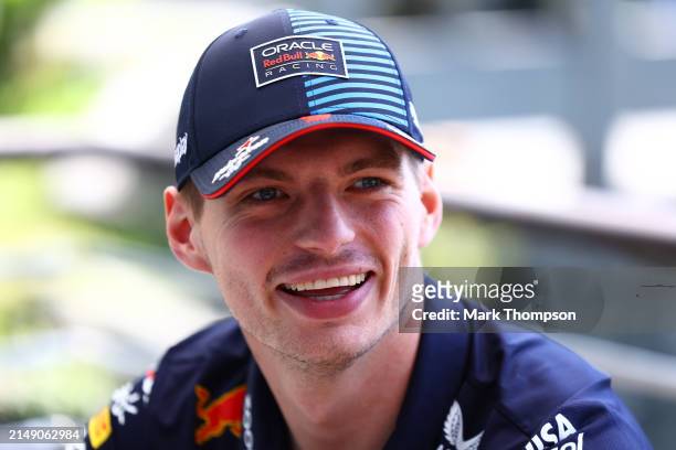 Max Verstappen of the Netherlands and Oracle Red Bull Racing looks on in the Paddock during previews ahead of the F1 Grand Prix of China at Shanghai...