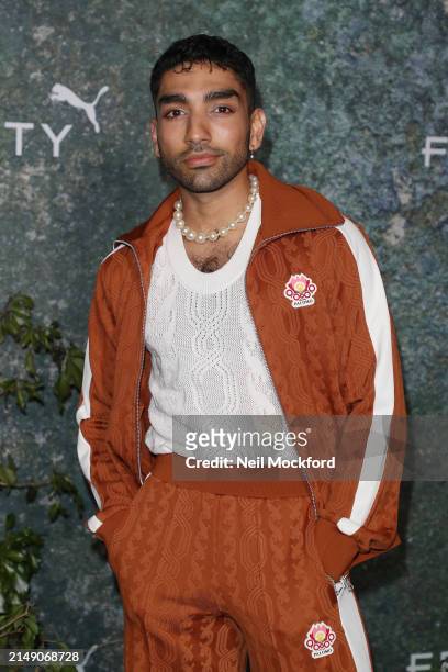 Mawaan Rizman attends the FENTY x PUMA Creeper Phatty Earth Tone Launch Party at Tobacco Dock on April 17, 2024 in London, England.
