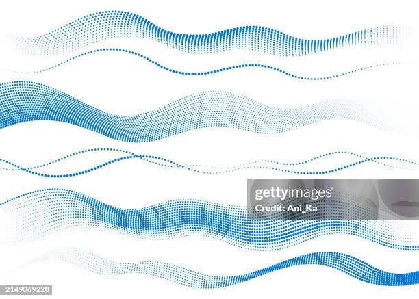 abstract halftone waves - flowing water stock illustrations