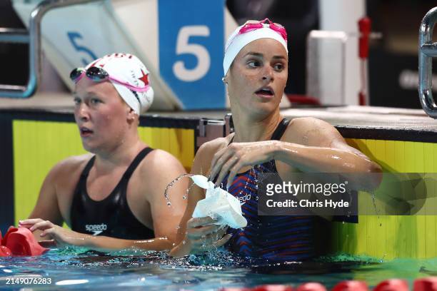 Kaylee McKeown looks on after competing in the Women’s 400m Individual Medley Final during the 2024 Australian Open Swimming Championships at Gold...
