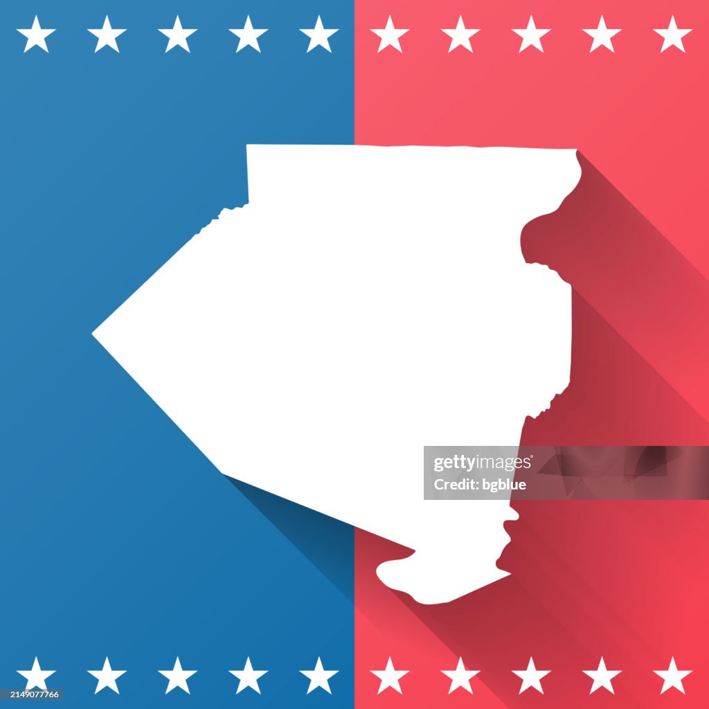 Allegheny County, Pennsylvania. Map on blue and red background