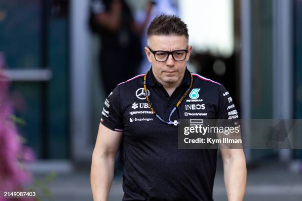 Mercedes race engineer Peter "Bono" Bonnington Bono in the paddock during previews ahead of the F1 Grand Prix of China at Shanghai International...