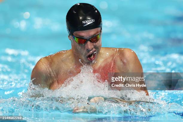 Zac Stubblety-Cook competes in the Men's 200m Breaststroke Final during the 2024 Australian Open Swimming Championships at Gold Coast Aquatic Centre...