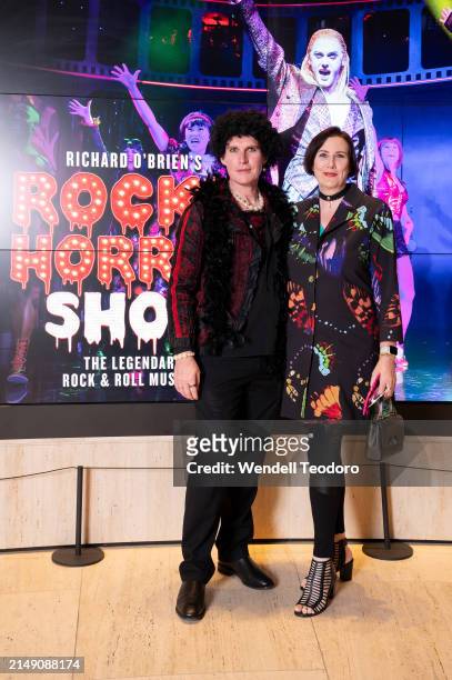 Peter Ryan and Simona Williamson attends the Rocky Horror Show at Theatre Royal Sydney on April 18, 2024 in Sydney, Australia.