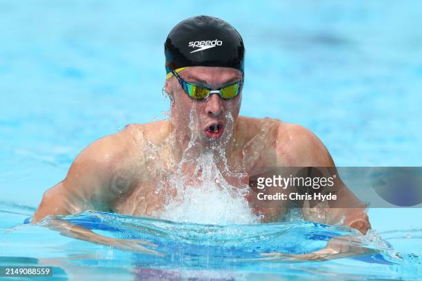 Zac Stubblety-Cook competes in the Men's 200m Breaststroke heats during the 2024 Australian Open Swimming Championships at Gold Coast Aquatic Centre...