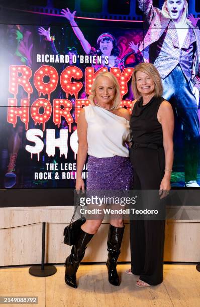 Alyssa Jane Cook and Mel Tudhope attend the Rocky Horror Show at Theatre Royal Sydney on April 18, 2024 in Sydney, Australia.