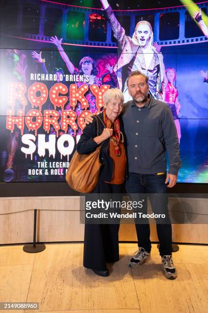 Yvonne Cowell and Brendan Cowell attend the Rocky Horror Show at Theatre Royal Sydney on April 18, 2024 in Sydney, Australia.