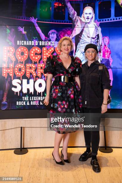 Deane Brosnan and Casey Hardekar attend the Rocky Horror Show at Theatre Royal Sydney on April 18, 2024 in Sydney, Australia.