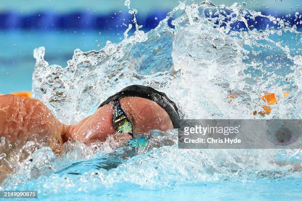 Sam Short competes in the Men's 1500m Freestyle Final during the 2024 Australian Open Swimming Championships at Gold Coast Aquatic Centre on April...