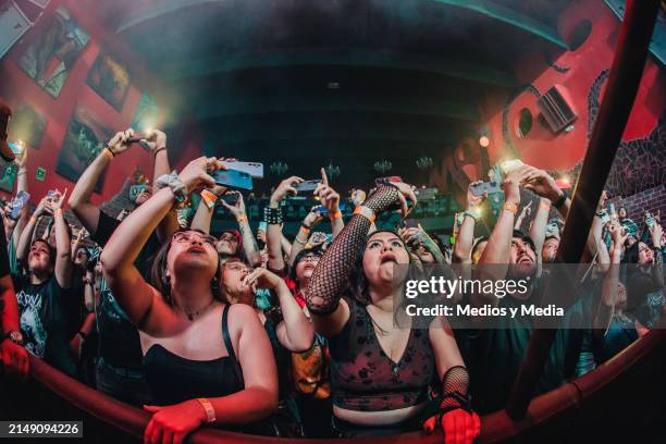 Fans of Alesana band, attend a concert at Café Iguana on April 17, 2024 in Monterrey, Mexico.