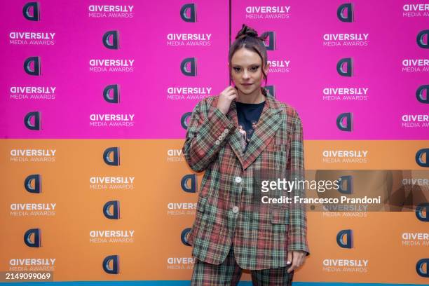 Francesca Michielin attends the press conference photocall for the "Diversity Media Awards 2024" at Sala Brigida Palazzo Marino on April 18, 2024 in...