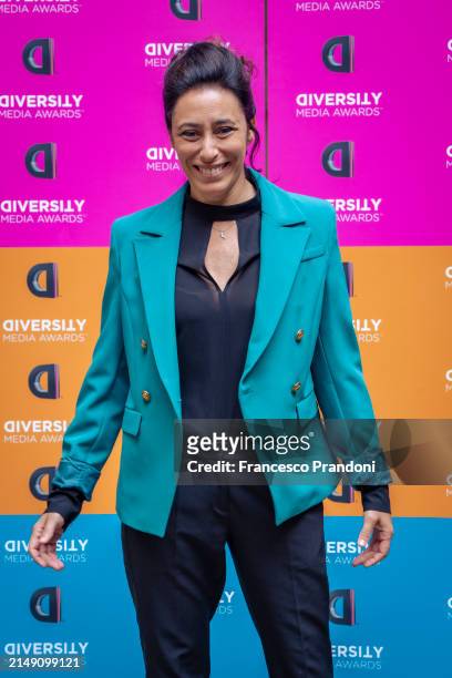 Francesca Vecchioni attends the press conference photocall for the "Diversity Media Awards 2024" at Sala Brigida Palazzo Marino on April 18, 2024 in...