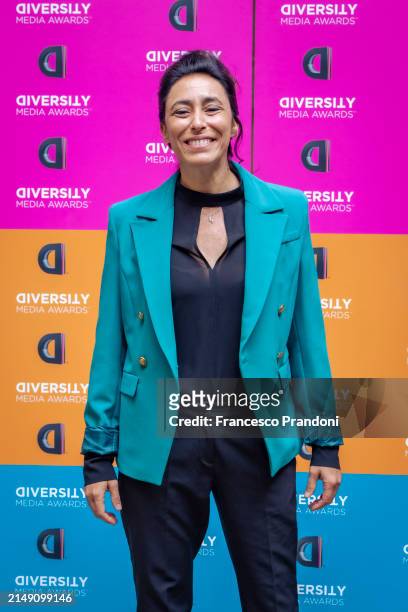 Francesca Vecchioni attends the press conference photocall for the "Diversity Media Awards 2024" at Sala Brigida Palazzo Marino on April 18, 2024 in...