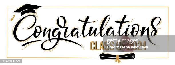 Congratulations Class of 2024 greeting sign. Congrats Graduated ...
