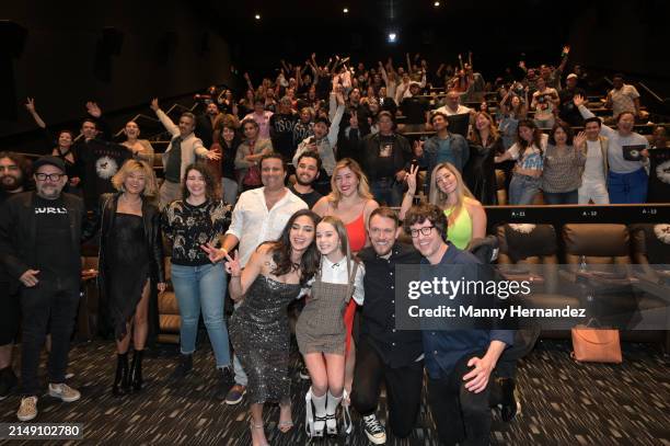 Actorss Melissa Barrera, Alisha Weir, Directors, Matt Bettinelli-Olpin and Tyler Gillett attends the Abigail movie special screening at Silverspot...