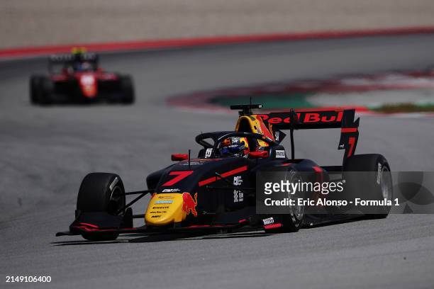 Tim Tramnitz of Germany and MP Motorsport drives on track during day three of Formula 3 Testing at Circuit de Barcelona-Catalunya on April 18, 2024...