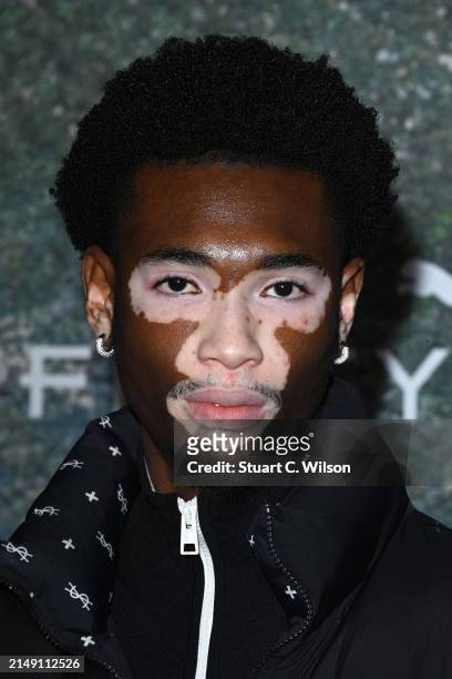 Yvesmark Chery attends the FENTY x PUMA Creeper Phatty Earth Tone Launch Party at Tobacco Dock on April 17, 2024 in London, England.