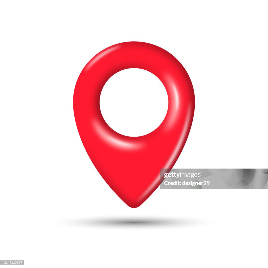 3D Location and Map Pin Icon Vector Design.
