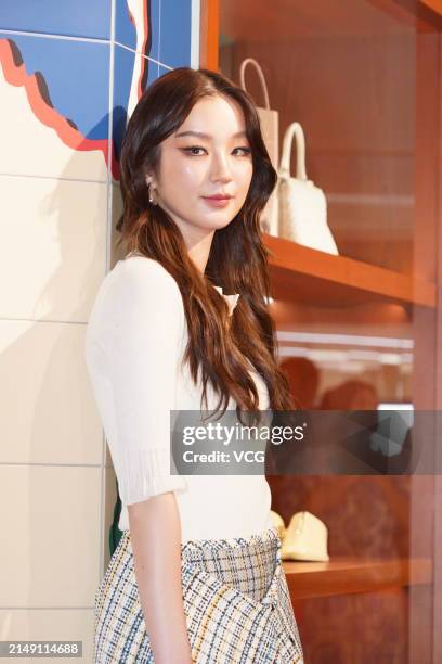 Thai actress/model Kanyawee Songmuang attends Bottega Veneta pop-up store event on April 17, 2024 in Hong Kong, China.