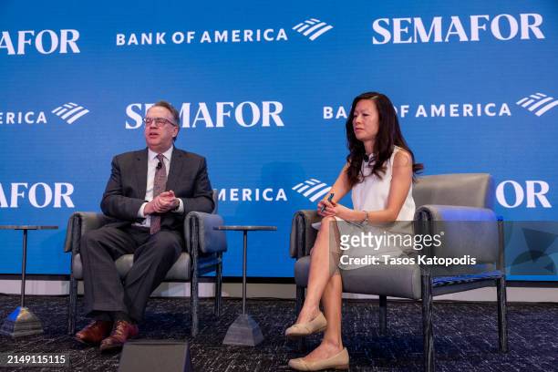 John Williams, President & CEO, Federal Reserve Bank of New York and Gina Chon, Senior Editor, Semafor chat at The Semafor 2024 World Economy Summit...