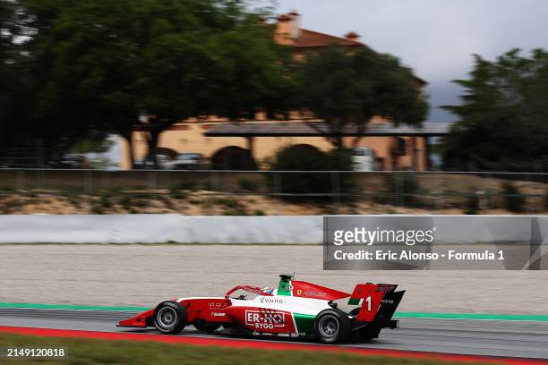 Dino Beganovic of Sweden and PREMA Racing drives on track during day three of Formula 3 Testing at Circuit de Barcelona-Catalunya on April 18, 2024...