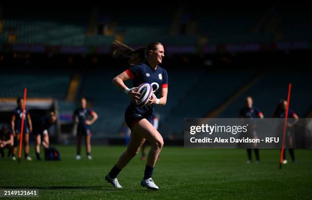 Vicky Laflin during a England Red Roses Training Session at Twickenham Stadium on April 18, 2024 in London, England.