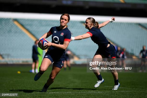 Mia Venner during a England Red Roses Training Session at Twickenham Stadium on April 18, 2024 in London, England.