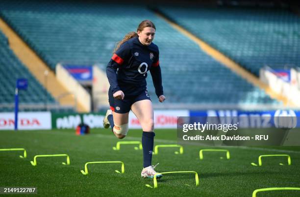 Emma Sing during a England Red Roses Training Session at Twickenham Stadium on April 18, 2024 in London, England.