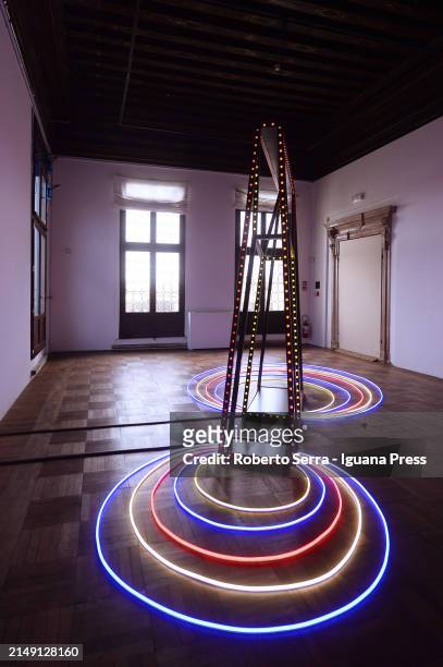 General view of the exhibition preview of Italian artist Chiara Dynis' "The Style" at Cà Pesaro Museum on April 18, 2024 in Venice, Italy.
