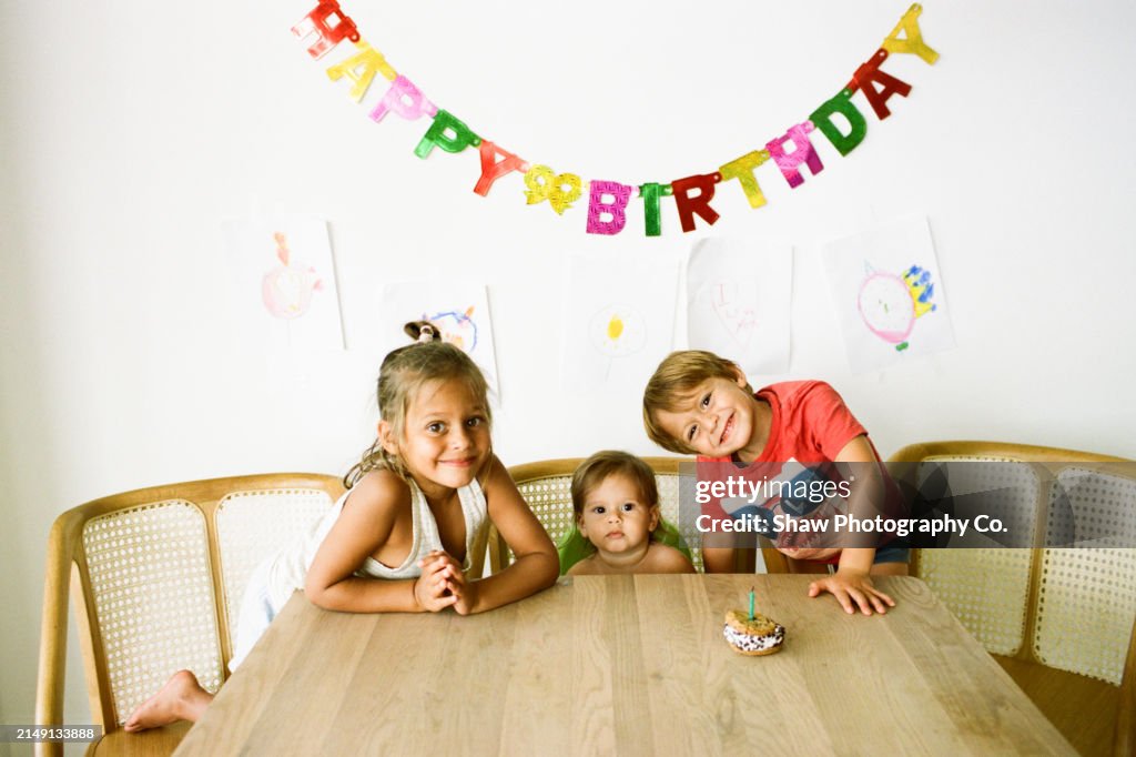 Smiling first birthday
