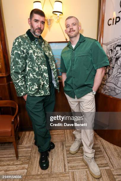 Robert Diament and Russell Tovey attend the Burberry party at Harry’s Bar during the opening week of the 60th International Art Exhibition, La...