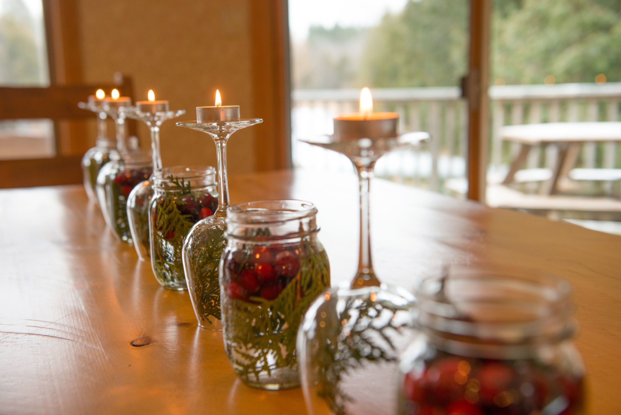 glass jar centerpiece